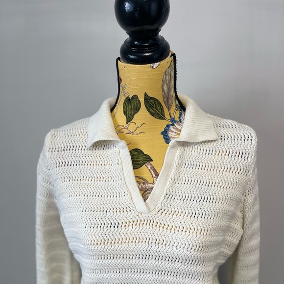 Rachel Zoe Cream Knit Pullover Long Sleeves Sweater Small - Picture 4 of 7